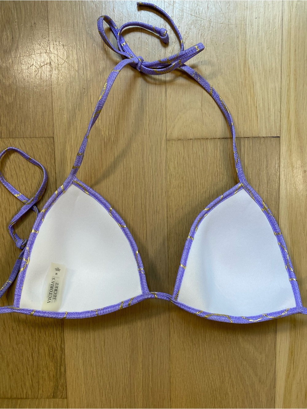 Victoria's Secret Purple Bikini Set Metallic Gold Ring Pattern Y2K Glam Medium - Picture 2 of 11